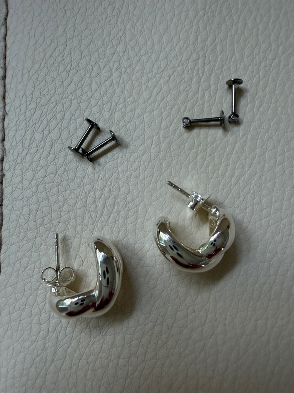 Sterling silver, titanium flat back and butterfly earring bundle.